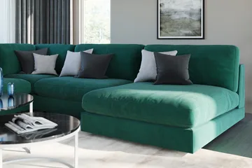 Arken 1-seters Midtmodul i Fløyel 70 cm bred - Grønn - Møbler - Sofaer - Modulsofaer - Midtmodul