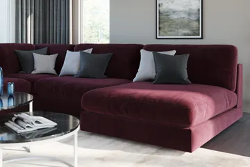 Arken 1-seters Midtmodul i Fløyel 70 cm bred - Lilla - Møbler - Sofaer - Modulsofaer - Midtmodul