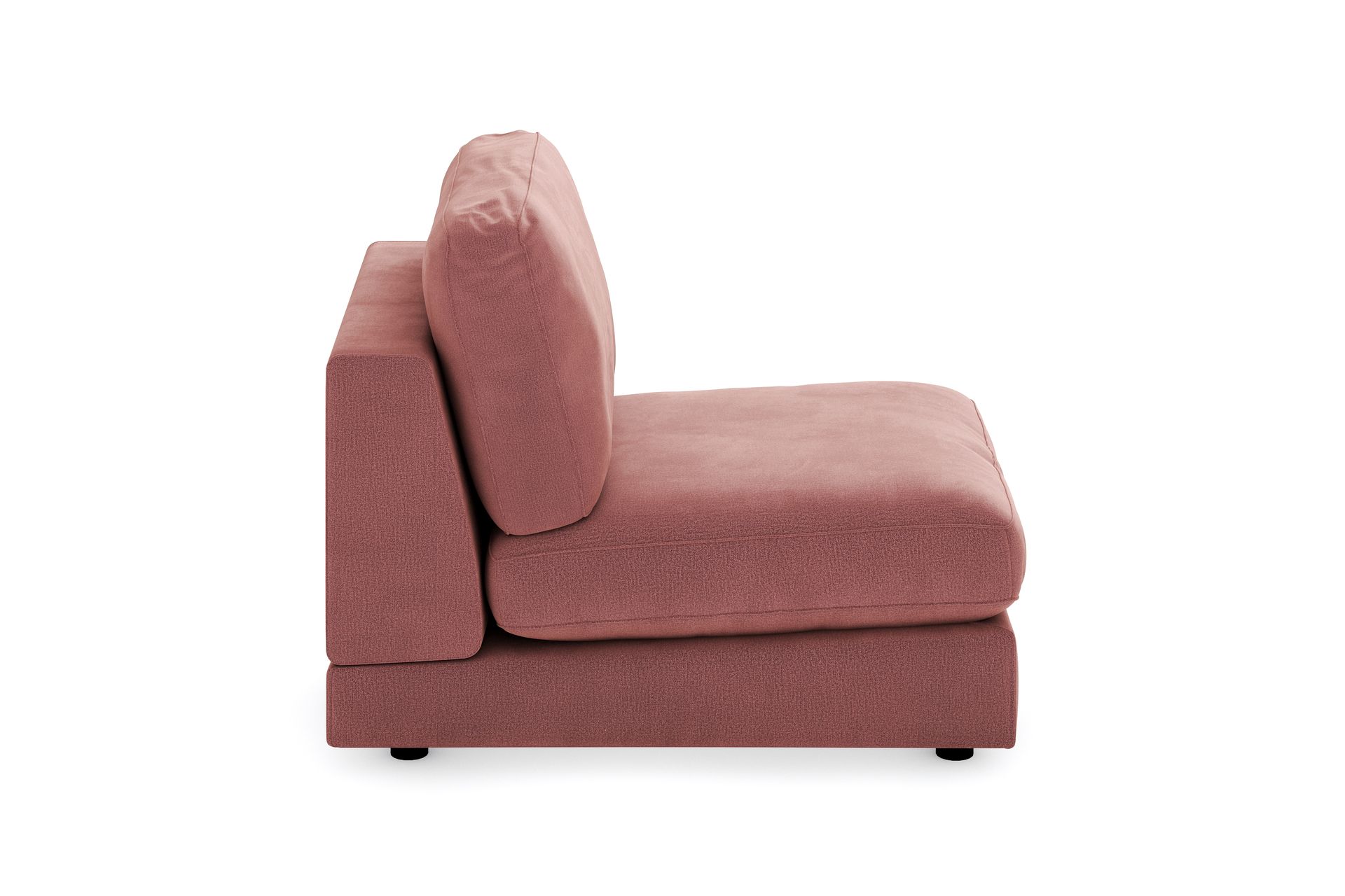 Arken 1-seters Midtmodul i Fløyel 70 cm bred - Rosa - Møbler - Sofaer - Modulsofaer - Midtmodul
