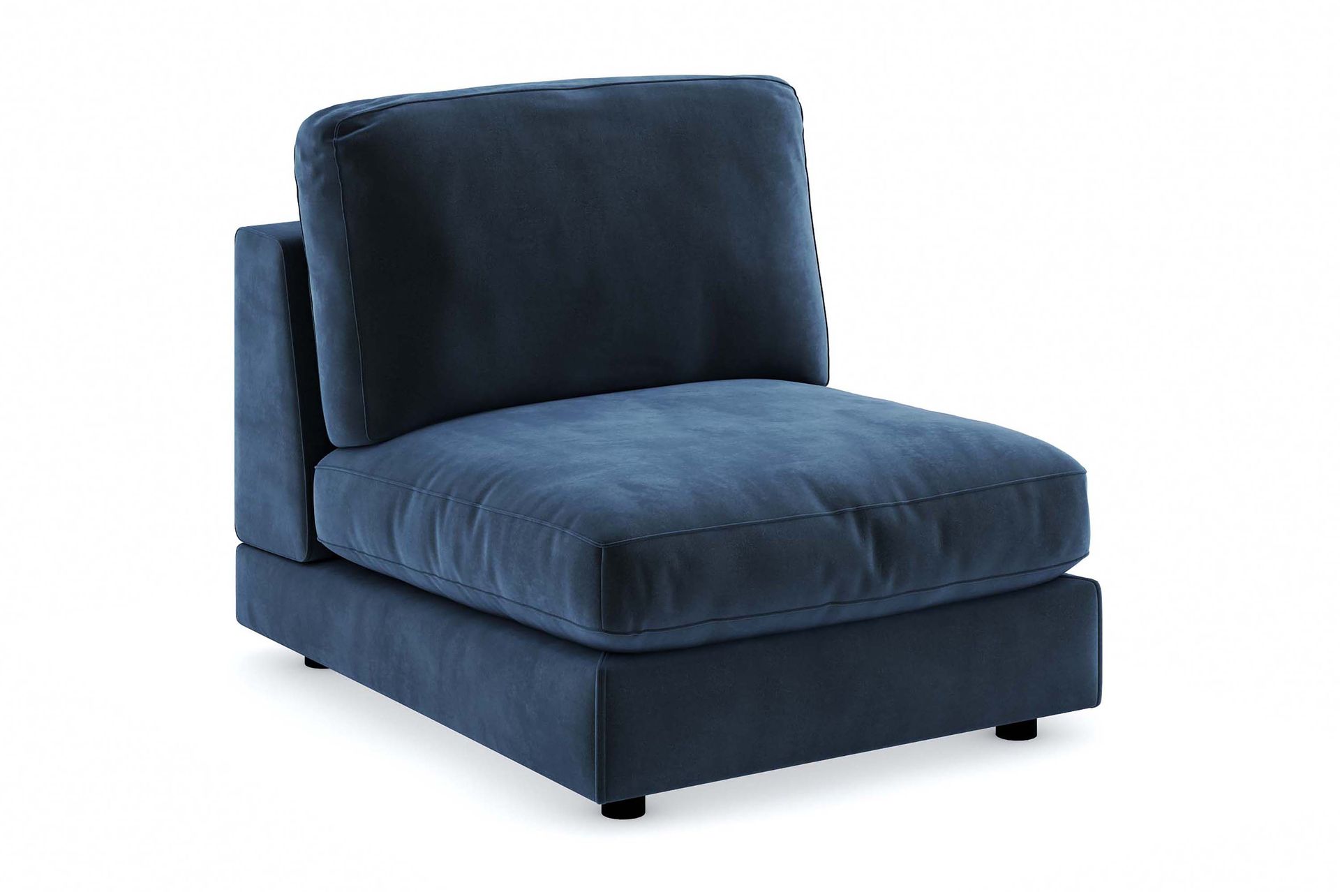 Arken 1-seters Midtmodul i Fløyel 90 cm bred - Blå - Møbler - Sofaer - Modulsofaer - Midtmodul