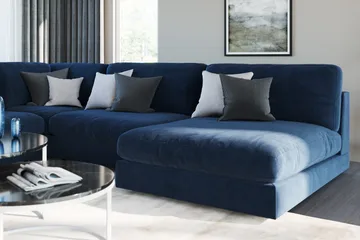 Arken 1-seters Midtmodul i Fløyel 90 cm bred - Blå - Møbler - Sofaer - Modulsofaer - Midtmodul