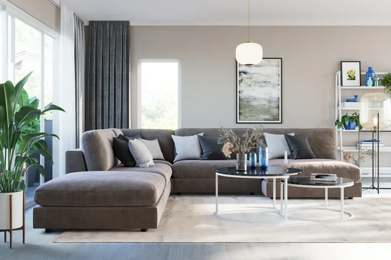 Arken 1-seters Midtmodul i Fløyel 90 cm bred - Brun - Møbler - Sofaer - Modulsofaer - Midtmodul