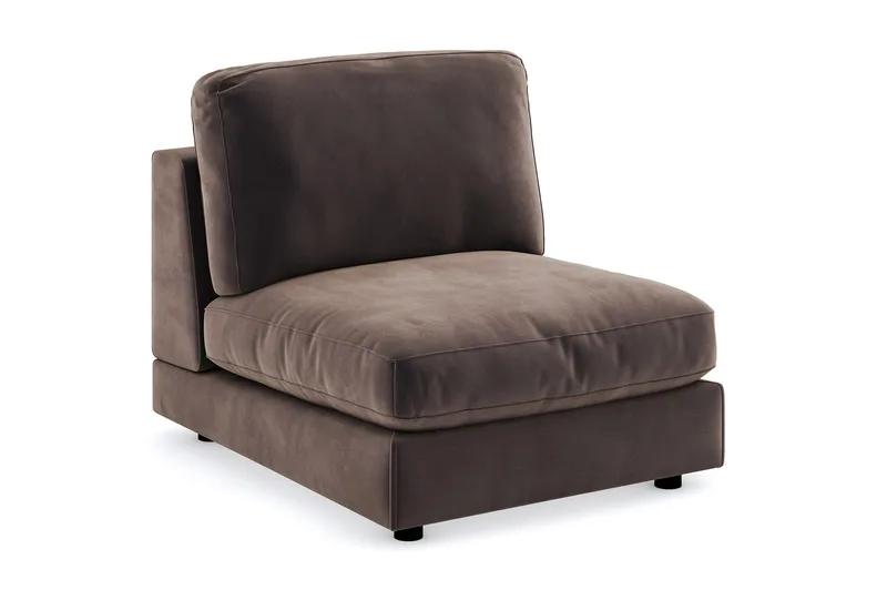 Arken 1-seters Midtmodul i Fløyel 90 cm bred, Brun