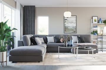 Arken 1-seters Midtmodul i Fløyel 90 cm bred - Lys grå - Møbler - Sofaer - Modulsofaer - Midtmodul