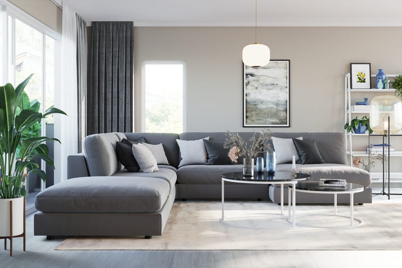 Arken 1-seters Midtmodul i Fløyel 90 cm bred - Lys grå - Møbler - Sofaer - Modulsofaer - Midtmodul