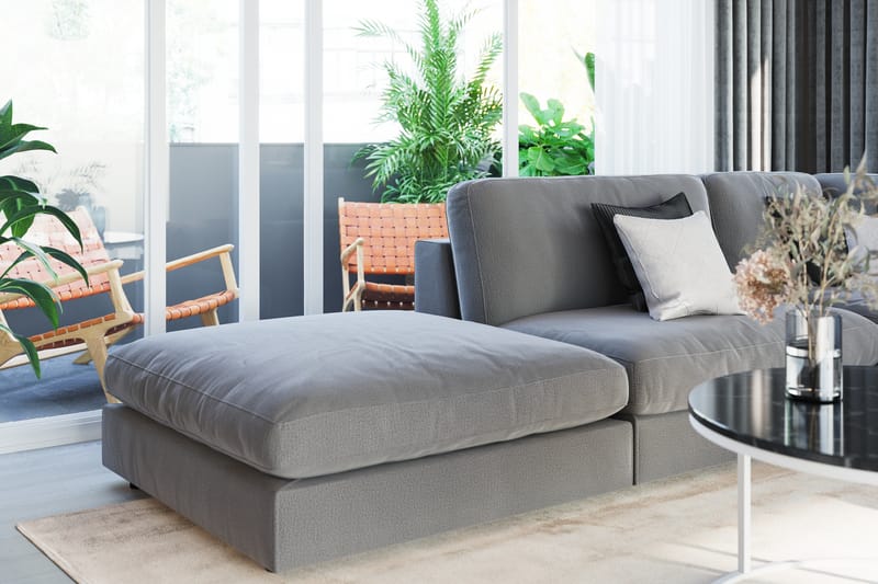 Arken 1-seters Midtmodul i Fløyel 90 cm bred - Lys grå - Møbler - Sofaer - Modulsofaer - Midtmodul