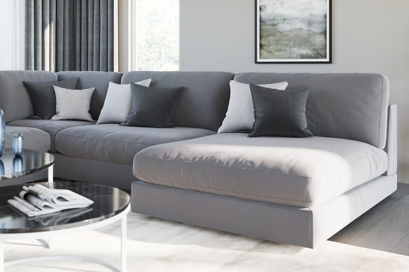 Arken 1-seters Midtmodul i Fløyel 90 cm bred - Lys grå - Møbler - Sofaer - Modulsofaer - Midtmodul