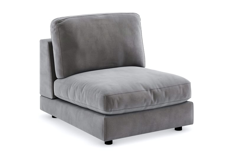 Arken 1-seters Midtmodul i Fløyel 90 cm bred, Mørk grå