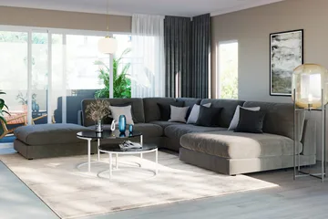 Arken 1-seters Midtmodul i Fløyel 90 cm bred - Mørk grå - Møbler - Sofaer - Modulsofaer - Midtmodul