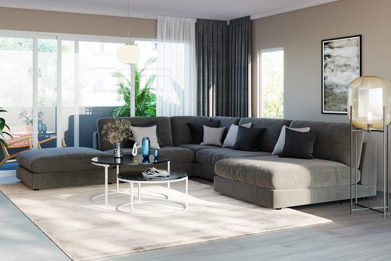 Arken 1-seters Midtmodul i Fløyel 90 cm bred - Mørk grå - Møbler - Sofaer - Modulsofaer - Midtmodul