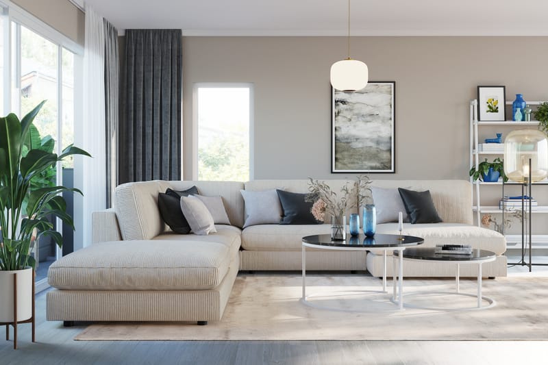 Arken 1-seters Midtmodul i Manchester 90 cm bred - Beige - Møbler - Sofaer - Modulsofaer - Midtmodul