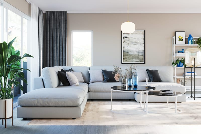 Arken 1-seters Midtmodul i Stoff 90 cm bred - Lys grå - Møbler - Sofaer - Modulsofaer - Midtmodul