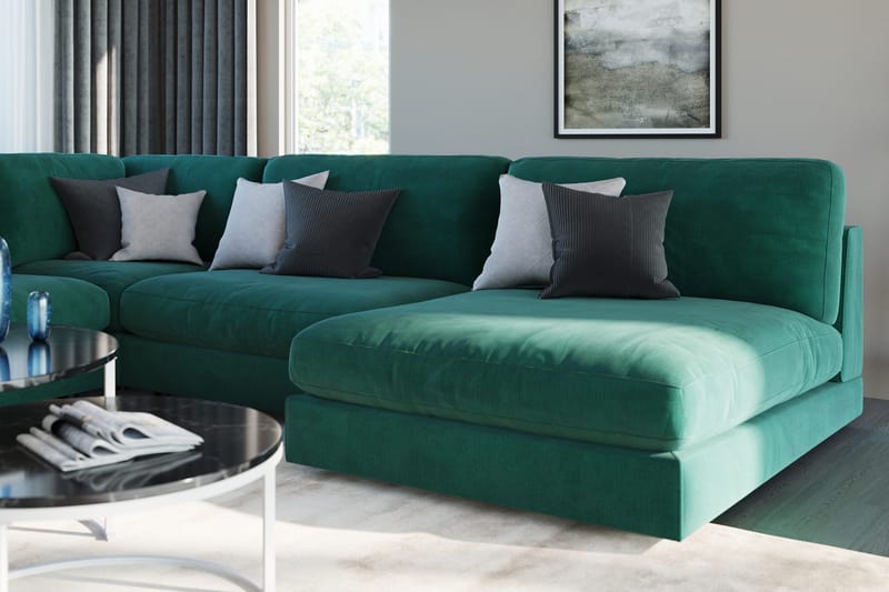 Arken 2-seters Midtmodul i Fløyel 120 cm bred - Grønn - Møbler - Sofaer - Modulsofaer - Midtmodul