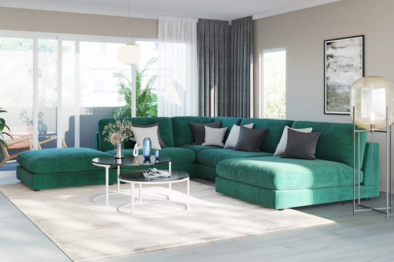 Arken 2-seters Midtmodul i Fløyel 120 cm bred - Grønn - Møbler - Sofaer - Modulsofaer - Midtmodul