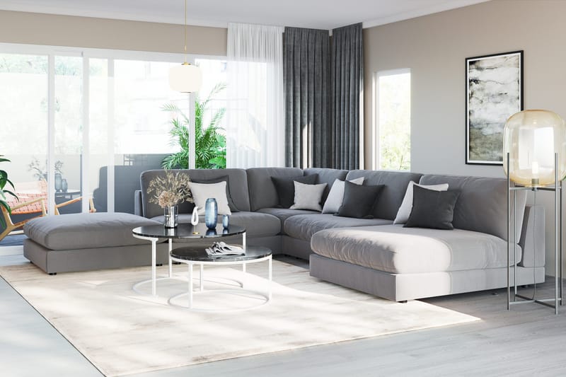 Arken 2-seters Midtmodul i Fløyel 120 cm bred - Lys grå - Møbler - Sofaer - Modulsofaer - Midtmodul