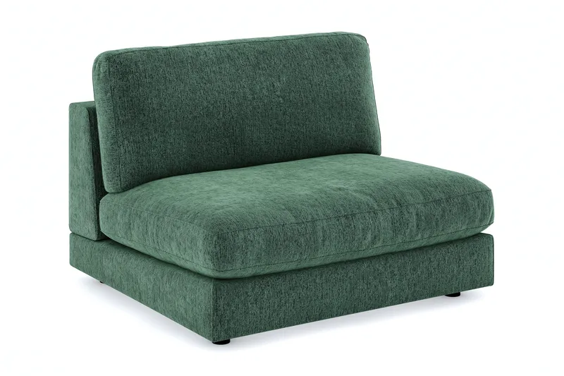 Arken 2-seters Midtmodul i Fløyel 120 cm bred, Mørk grønn