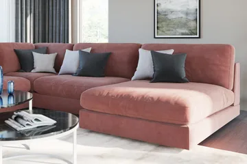 Arken 2-seters Midtmodul i Fløyel 120 cm bred - Rosa - Møbler - Sofaer - Modulsofaer - Midtmodul