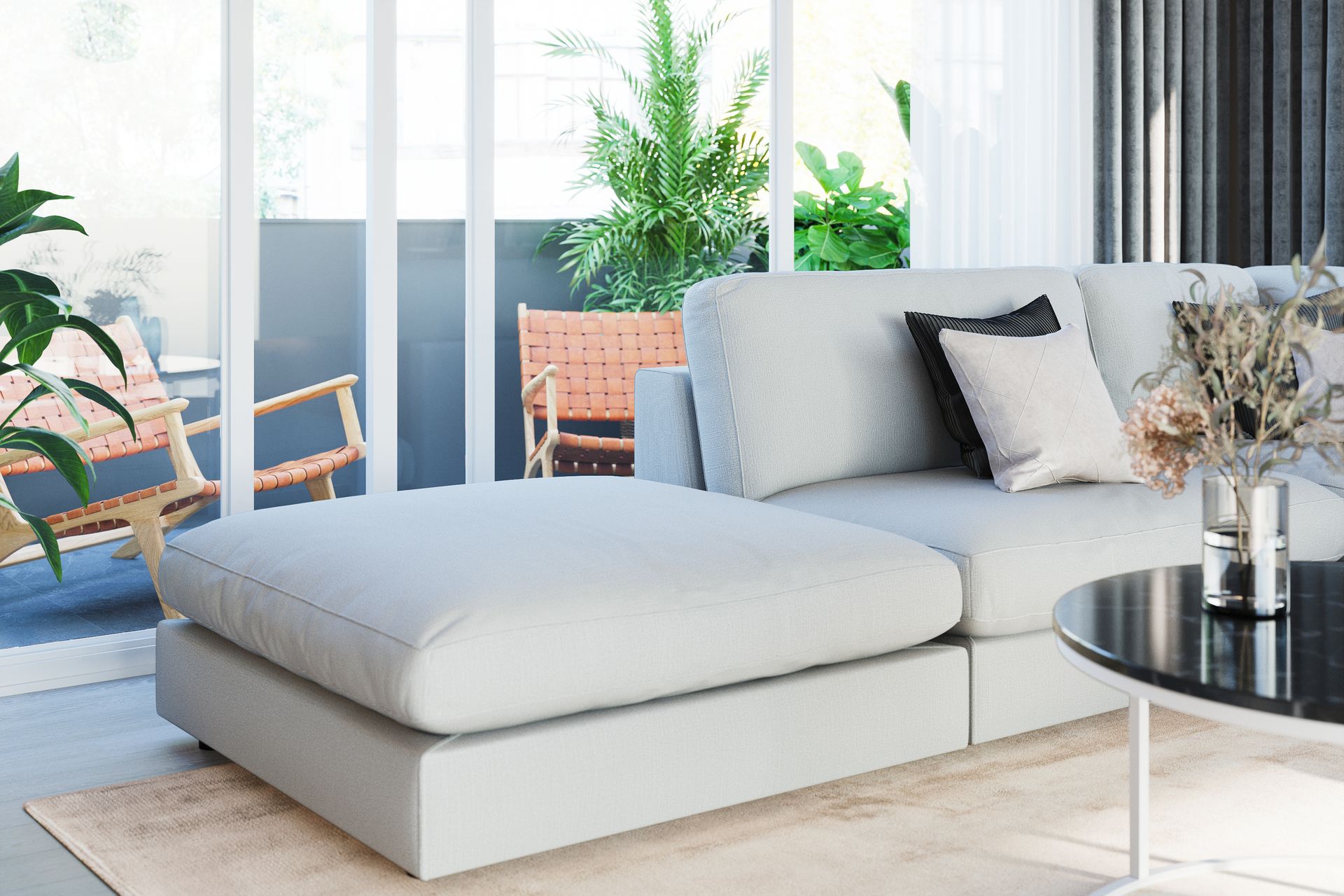 Arken 2-seters Midtmodul i Stoff 120 cm bred - Lys grå - Møbler - Sofaer - Modulsofaer - Midtmodul