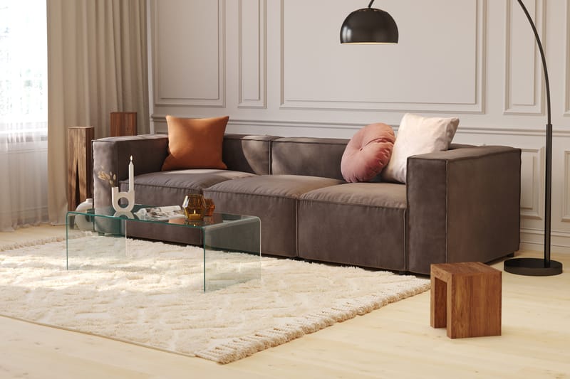 Cubo 1-seters Midtmodul i Fløyel 80 cm bred - Mørk grå - Møbler - Sofaer - Modulsofaer - Midtmodul