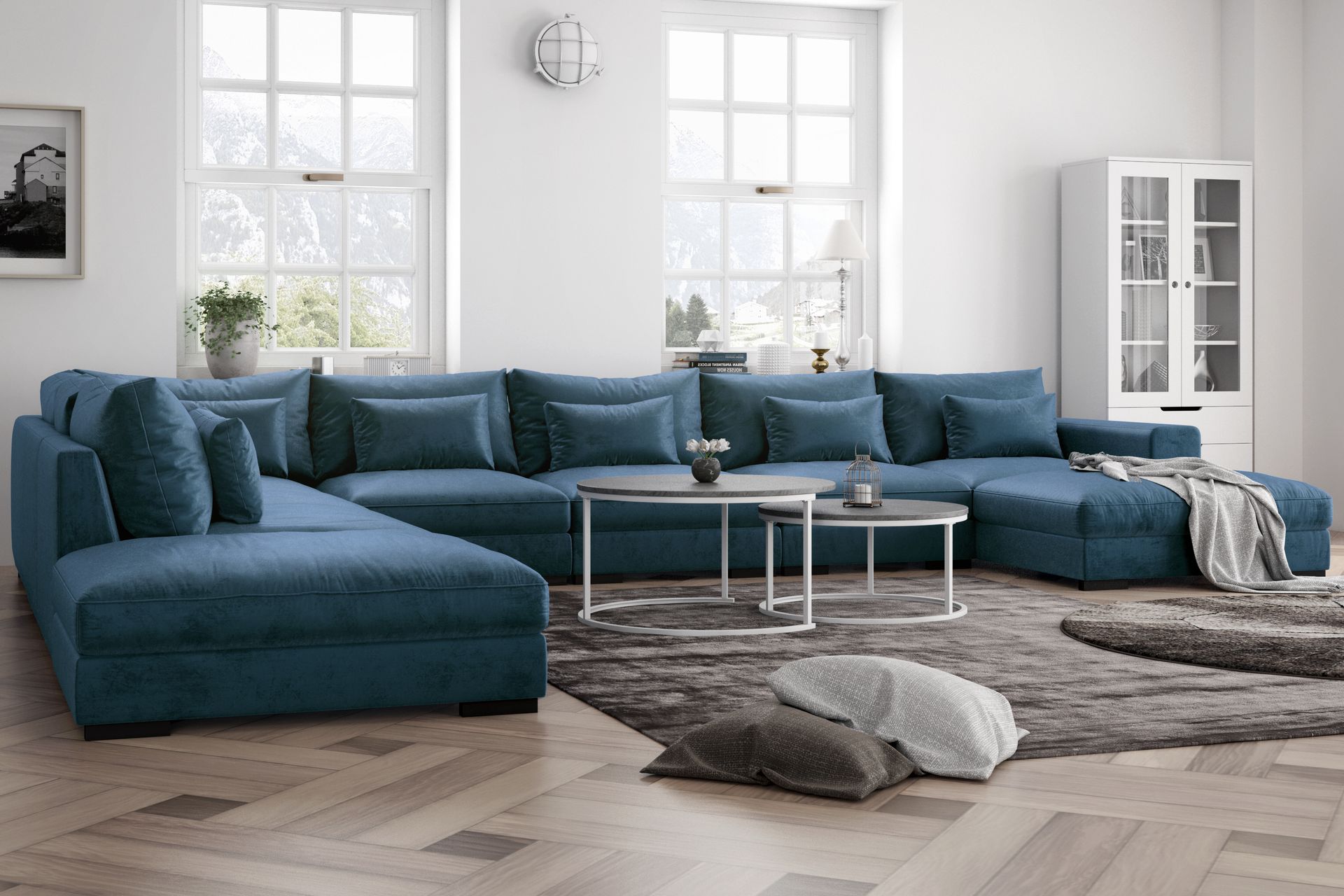 Dubai Midtmodul Fløyel - Blå - Møbler - Sofaer - Modulsofaer - Midtmodul