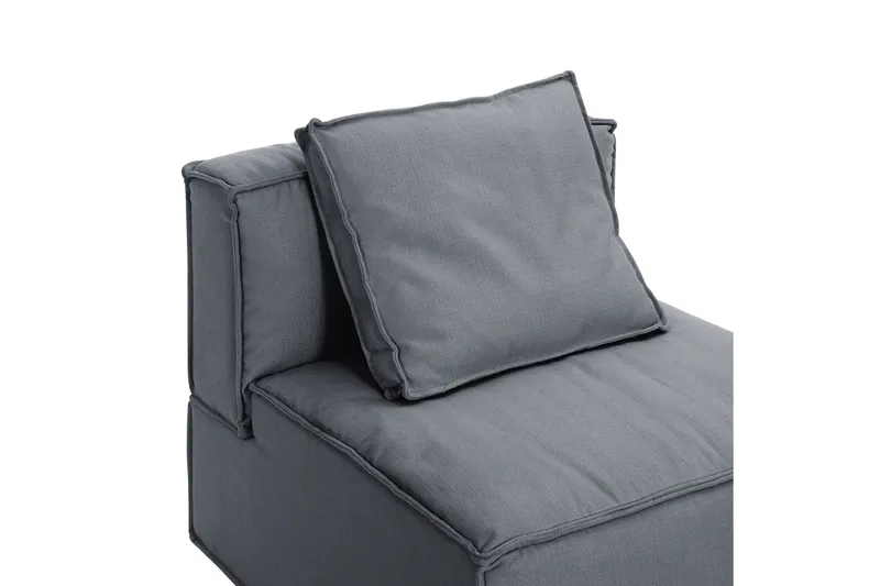 Oceanis 2-seters Sofa - Lysegrå/Svart - Møbler - Sofaer - Modulsofaer - Midtmodul