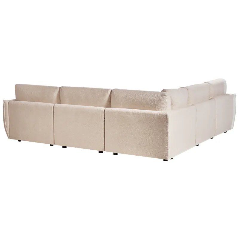 Modulsofa 5-seter Mesnali venstrevendt - Beige - Møbler - Sofaer - Modulsofaer - Komplett modulsofa