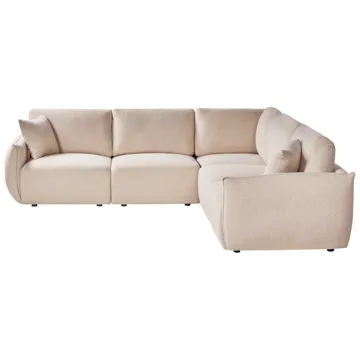 Modulsofa 5-seter Mesnali venstrevendt - Beige - Møbler - Sofaer - Modulsofaer - Komplett modulsofa