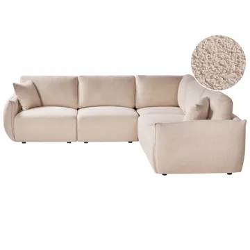 Modulsofa 5-seter Mesnali venstrevendt - Beige - Møbler - Sofaer - Modulsofaer - Komplett modulsofa