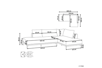 Modulsoffa Beliani Myken Beige/brun/svart, Högervänd Grey Right-faced - Grå - Møbler - Sofaer - Modulsofaer - Øvrige moduler til modulsofa