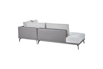 Modulsoffa Beliani Myken Beige/brun/svart, Högervänd Grey Right-faced - Grå - Møbler - Sofaer - Modulsofaer - Øvrige moduler til modulsofa