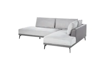Modulsoffa Beliani Myken Beige/brun/svart, Högervänd Grey Right-faced - Grå - Møbler - Sofaer - Modulsofaer - Øvrige moduler til modulsofa