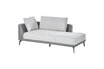 Modulsoffa Beliani Myken Beige/brun/svart, Högervänd Grey Right-faced - Grå - Møbler - Sofaer - Modulsofaer - Øvrige moduler til modulsofa
