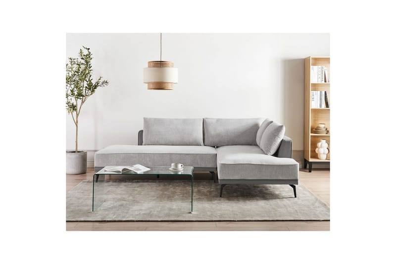 Modulsoffa Beliani Myken Beige/brun/svart, Högervänd Grey Right-faced - Grå - Møbler - Sofaer - Modulsofaer - Øvrige moduler til modulsofa