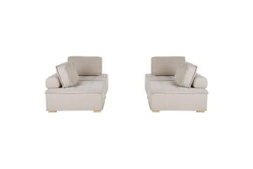 Modulsoffa Beliani Tibro Beige/ljust trä Beige||Light colored wood - Møbler - Sofaer - Modulsofaer - Komplett modulsofa