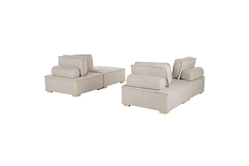 Modulsoffa Beliani Tibro Beige/ljust trä Beige||Light colored wood - Møbler - Sofaer - Modulsofaer - Komplett modulsofa