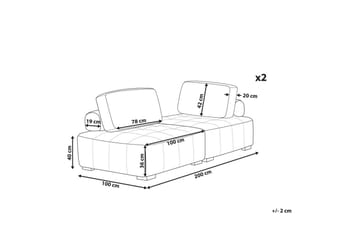 Modulsoffa Beliani Tibro Beige/ljust trä Grey||Light colored wood - Møbler - Sofaer - Modulsofaer - Komplett modulsofa