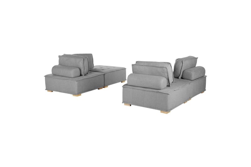 Modulsoffa Beliani Tibro Beige/ljust trä Grey||Light colored wood - Møbler - Sofaer - Modulsofaer - Komplett modulsofa