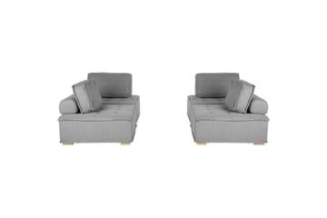 Modulsoffa Beliani Tibro Beige/ljust trä NO_BRAND Grey||Light colored wood - Møbler - Sofaer - Modulsofaer - Komplett modulsofa