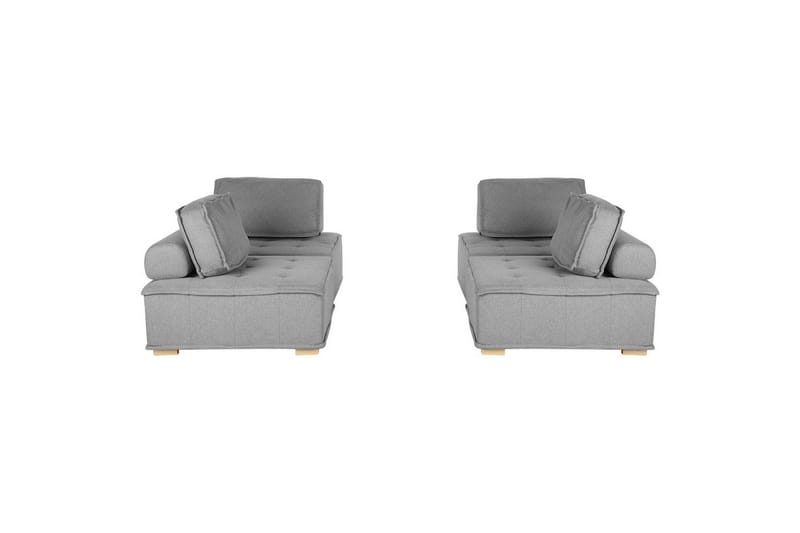 Modulsoffa Beliani Tibro Beige/ljust trä NO_BRAND Grey||Light colored wood - Møbler - Sofaer - Modulsofaer - Komplett modulsofa