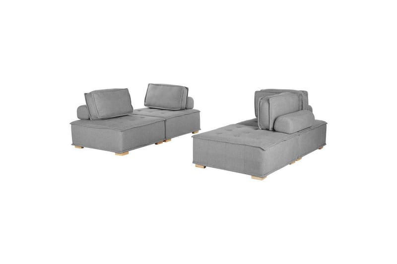 Modulsoffa Beliani Tibro Beige/ljust trä NO_BRAND Grey||Light colored wood - Møbler - Sofaer - Modulsofaer - Komplett modulsofa