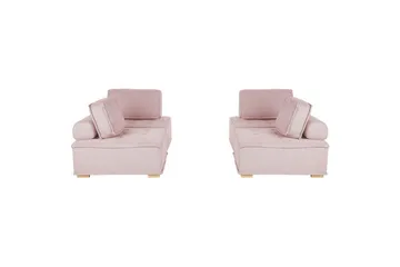 Modulsoffa Beliani Tibro Beige/ljust trä Rose||Light colored wood - Møbler - Sofaer - Modulsofaer - Komplett modulsofa