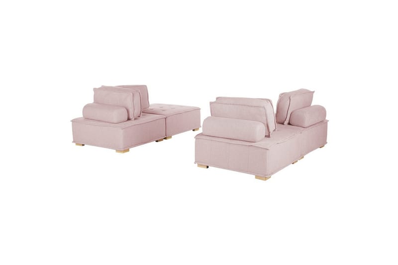 Modulsoffa Beliani Tibro Beige/ljust trä Rose||Light colored wood - Møbler - Sofaer - Modulsofaer - Komplett modulsofa
