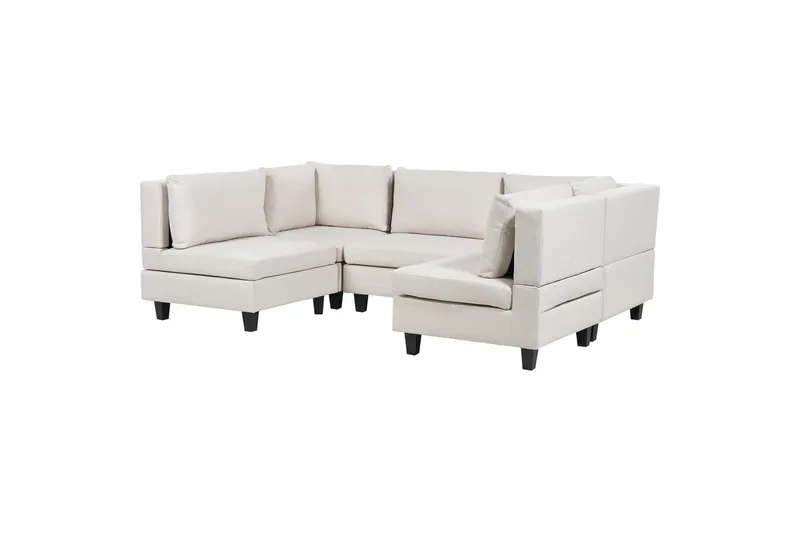 Modulsoffa Beliani Unstad Beige/svart Beige, Black - Møbler - Sofaer - Modulsofaer - Komplett modulsofa
