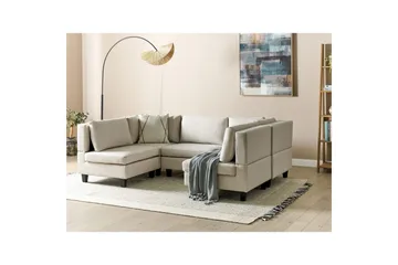 Modulsoffa Beliani Unstad Beige/svart Beige, Black - Møbler - Sofaer - Modulsofaer - Komplett modulsofa