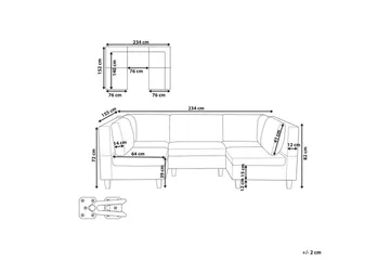 Modulsoffa Beliani Unstad Beige/svart Black - Møbler - Sofaer - Modulsofaer - Komplett modulsofa