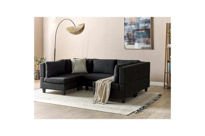 Modulsoffa Beliani Unstad Beige/svart NO_BRAND Black - Møbler - Sofaer - Modulsofaer - Komplett modulsofa