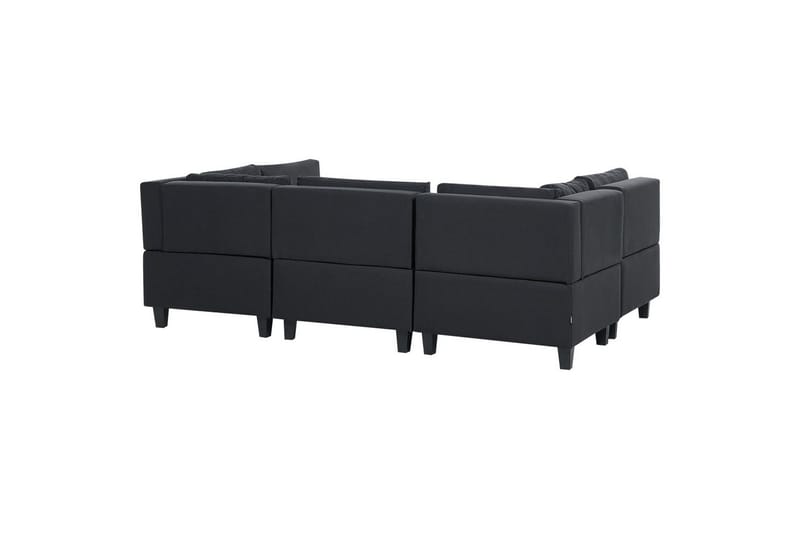 Modulsoffa med fotpall Beliani Unstad Beige/svart, Symmetrisk Black - Møbler - Sofaer - Modulsofaer - Komplett modulsofa