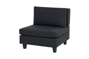 Modulsoffa med fotpall Beliani Unstad Beige/svart, Symmetrisk Black - Møbler - Sofaer - Modulsofaer - Komplett modulsofa