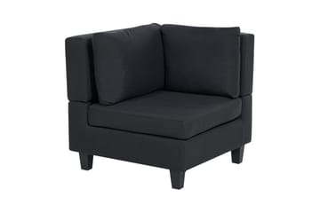 Modulsoffa med fotpall Beliani Unstad Beige/svart, Symmetrisk Black - Møbler - Sofaer - Modulsofaer - Komplett modulsofa