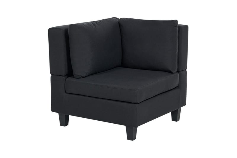 Modulsoffa med fotpall Beliani Unstad Beige/svart, Symmetrisk Black - Møbler - Sofaer - Modulsofaer - Komplett modulsofa